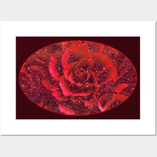 Romantic red roses pattern mothers valentines day gift flowers Posters and Art